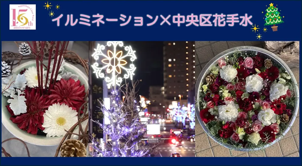 イルミ×中央区花手水