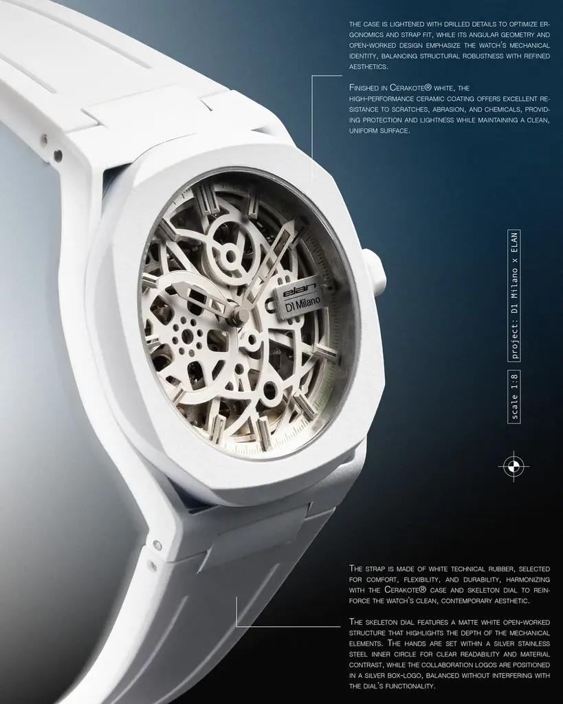 D1 Milano × Elan – 透明性が導く本質のデザイン/精度を共有する両ブランドによる特別なコラボレーションウォッチ 画像 2