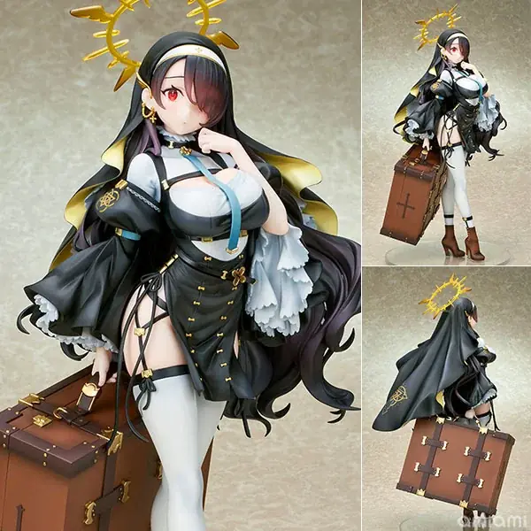 「ブルーアーカイブ -Blue Archive-」より、「ヒナタ」が黒衣の修道服に身を包みフィギュアで登場。あみあみにて予約受付中。 画像 2