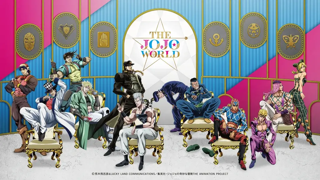 『ジョジョの奇妙な冒険』初の体験型公式ショップ『THE★JOJO WORLD』アニメ第2弾描きおろしを使用したオリジナルグッズを公開！ ミニゲーム・フードメニューも登場！ 画像 1