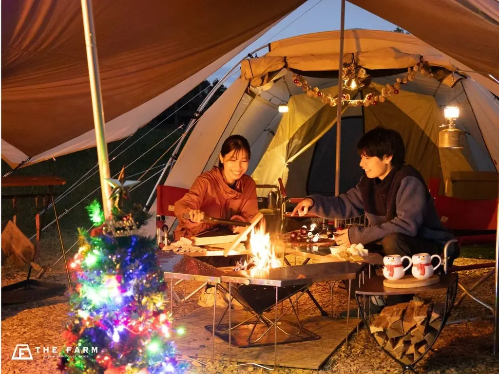 【クリスマス冬キャンプ】モノより“記憶に残る体験”を。農園リゾートTHE FARMの焚き火と温泉でぬくもる夜（千葉） 画像 2