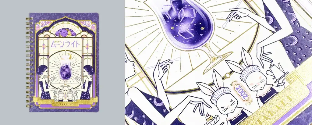 【新商品】箔押しブランド「ROKKAKU」と、人気イラストレーターオビワンのコラボ『箔押し B6リングノート』の新柄が登場！「文具女子博2025」全国のロフトで先行販売され、遂に一般販売を開始しました 画像 4